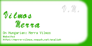 vilmos merra business card